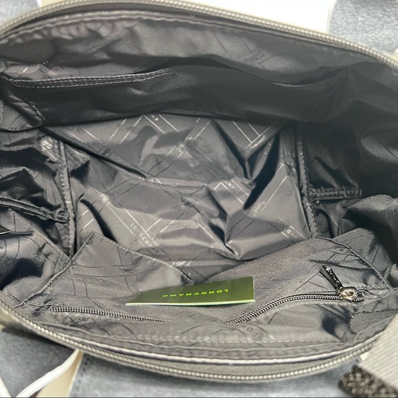 NEW LONGCHAMP Small Le Pliage Tote Black White - Picture 12 of 16